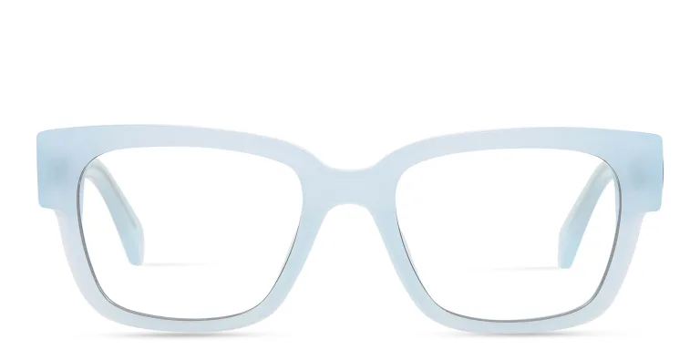 Shop OFF WHITE Arrows Motif Unisex Square Eyeglasses in Blue online.