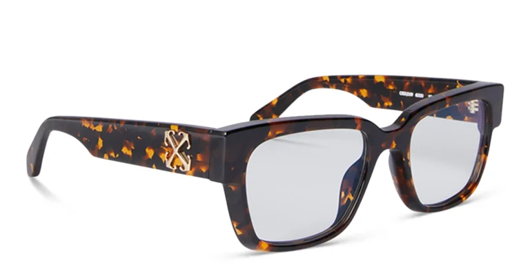 Shop OFF WHITE Style 59 Unisex Square Eyeglasses in Havana online.