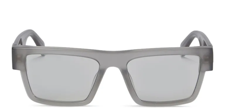 Shop OFF WHITE Style 61 Unisex Rectangle Eyeglasses in Grey online.