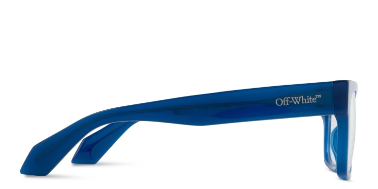 Shop OFF WHITE Style 53 Unisex Wide Square Eyeglasses in Blue online.