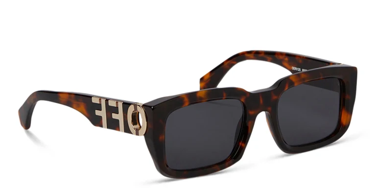 Shop OFF WHITE Hays Unisex Rectangle Sunglasses in Havana online.