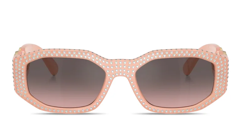 Shop VERSACE Medusa Biggie Irregular Sunglasses in Nude online.