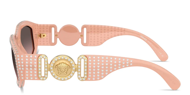 Shop VERSACE Medusa Biggie Irregular Sunglasses in Nude online.