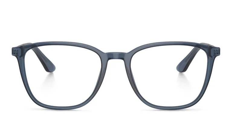 Shop GIORGIO ARMANI Square Eyeglasses in Blue online.