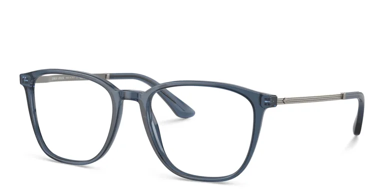 Shop GIORGIO ARMANI Square Eyeglasses in Blue online.