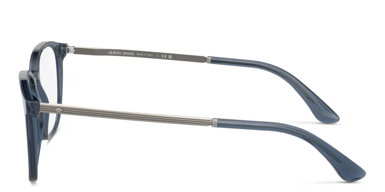 Shop GIORGIO ARMANI Square Eyeglasses in Blue online.