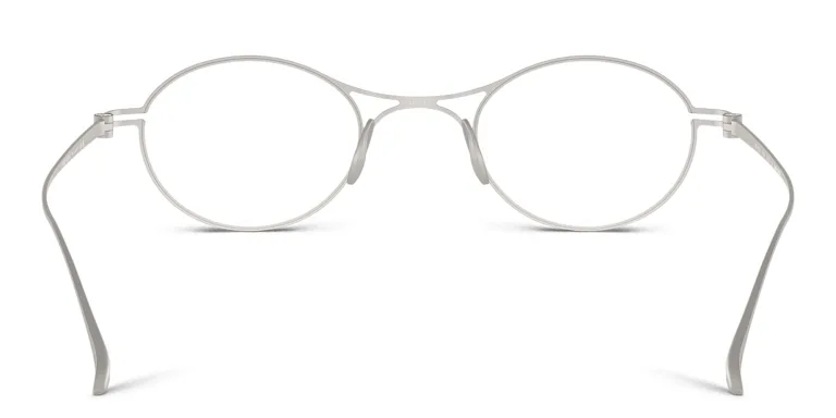 Shop GIORGIO ARMANI Double Dutch Oval Eyeglasses in Silver online.
