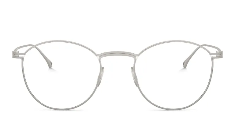 Shop GIORGIO ARMANI Panthos Eyeglasses in Silver online.