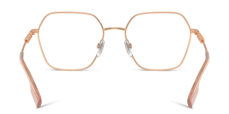 Shop BURBERRY Logo Irregular Eyeglasses in Gold online.