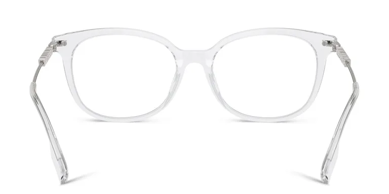 Shop BURBERRY Logo Square Eyeglasses in Clear online.