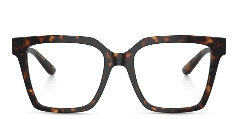 Shop Dolce & Gabbana Square Eyeglasses in Havana online.
