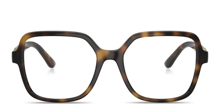 Shop Dolce & Gabbana DG Oversized Square Eyeglasses in Havana online.