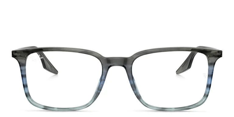 Shop Ray-Ban Unisex Rectangle Eyeglasses in Grey online.