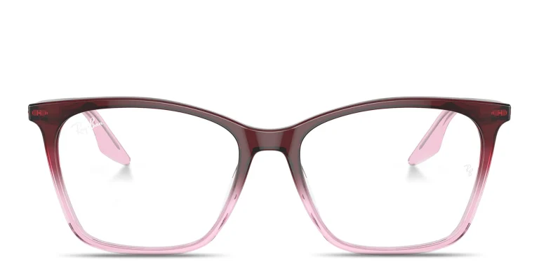 Shop Ray-Ban Optics Cat-Eye Eyeglasses in Red online.