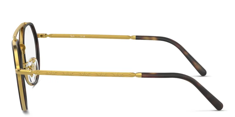 Shop Ray-Ban Unisex Irregular Eyeglasses in Gold online.