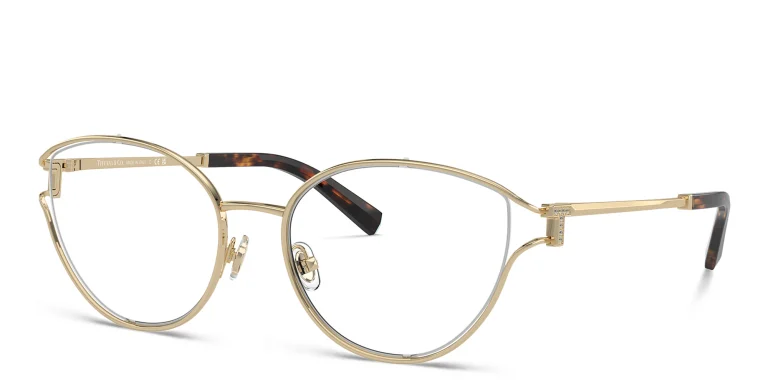Shop TIFFANY Oval Eyeglasses in Gold online.
