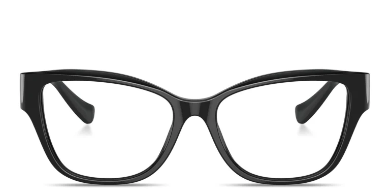 Shop VERSACE Medusa Cat-Eye Eyeglasses in Black online.