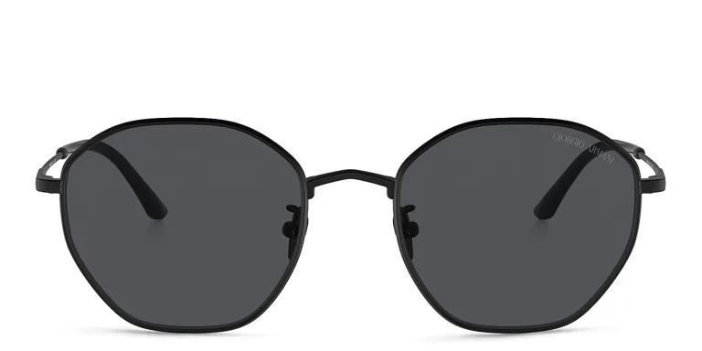 Shop GIORGIO ARMANI Square Sunglasses in Black online.