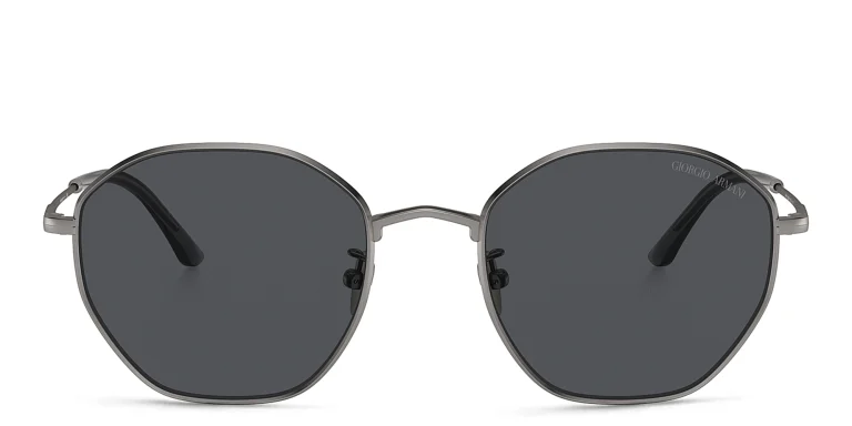 Shop GIORGIO ARMANI Square Sunglasses in Gunmetal online.