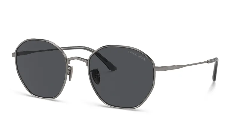 Shop GIORGIO ARMANI Square Sunglasses in Gunmetal online.
