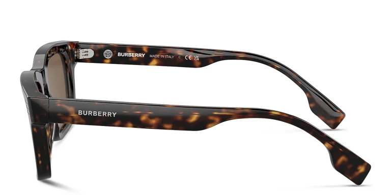 Shop BURBERRY Rectangle Sunglasses in Havana online.