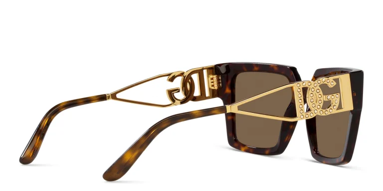 Shop Dolce & Gabbana Square Sunglasses in Havana online.