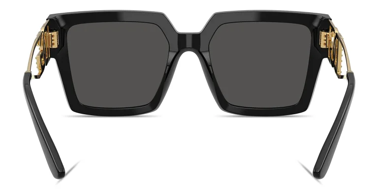 Shop Dolce & Gabbana Rhinestone DG Logo Square Sunglasses in Black online.