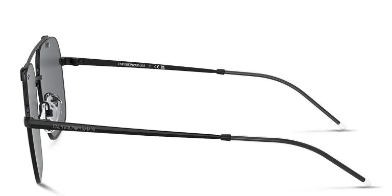 Shop Emporio Armani Rectangle Sunglasses in Black online.