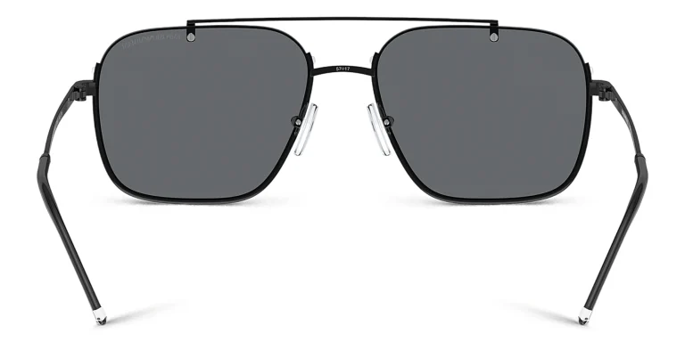 Shop Emporio Armani Rectangle Sunglasses in Black online.