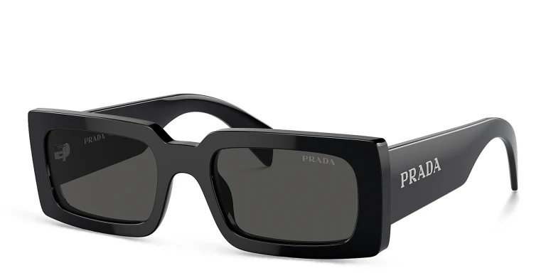 Shop PRADA Pillow Sunglasses in Black online.