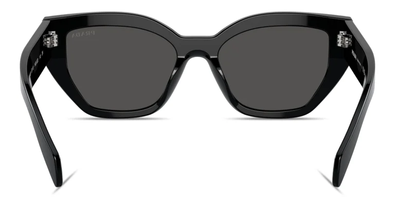 Shop PRADA Logo Lettering Butterfly Sunglasses in Black online.