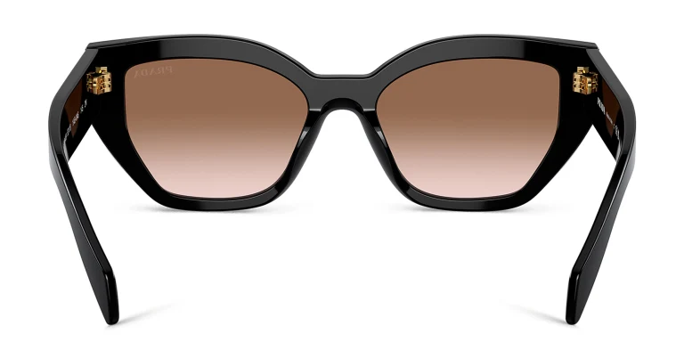 Shop PRADA Logo Butterfly Sunglasses in Black online.