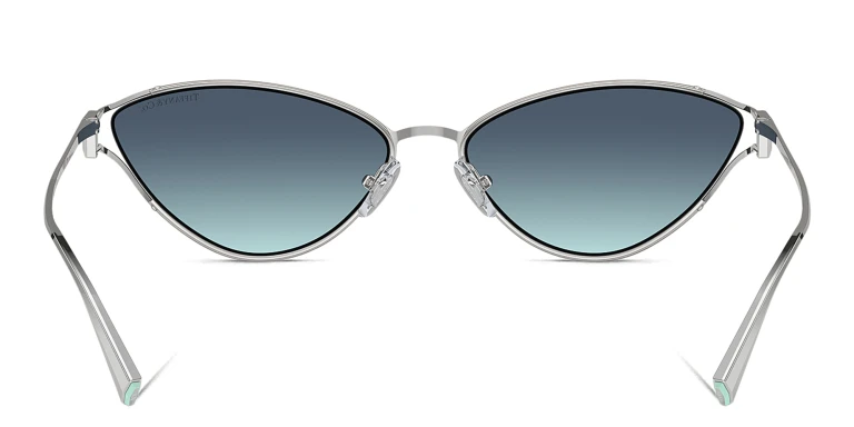 Shop TIFFANY T Motif Cat-Eye Sunglasses in Silver online.