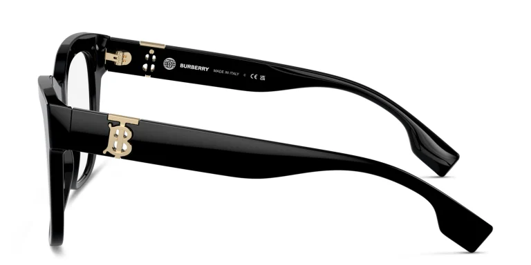 Shop BURBERRY Oversized Square Eyeglasses in Black online.