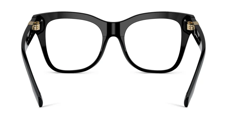 Shop BURBERRY Oversized Square Eyeglasses in Black online.
