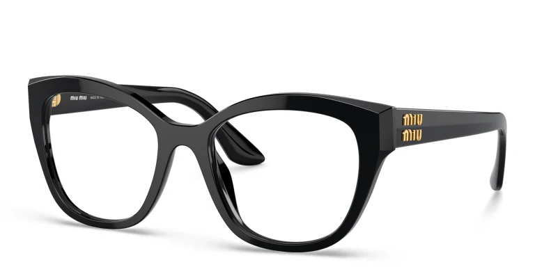 Shop MIU MIU Square Eyeglasses in Black online.