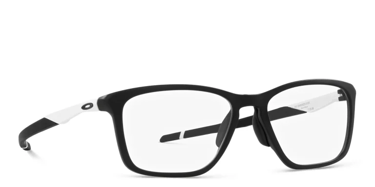 Shop Oakley Wide Rectangle Eyeglasses in Black online.