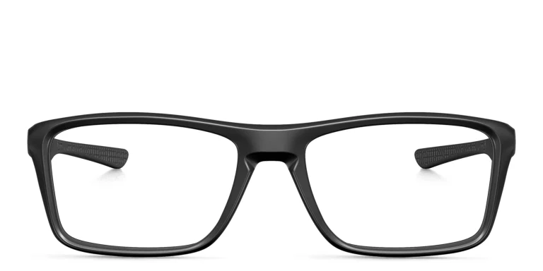 Shop Oakley Wide Rectangle Eyeglasses in Black online.