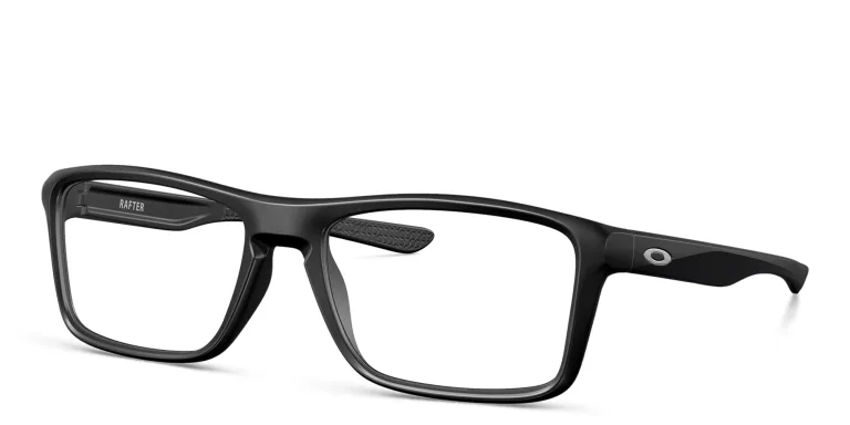 Shop Oakley Wide Rectangle Eyeglasses in Black online.