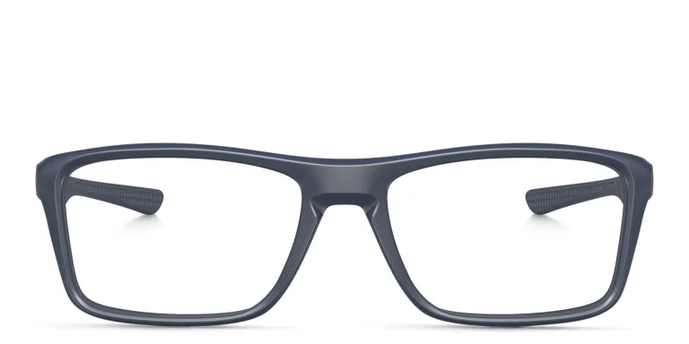Shop Oakley Wide Rectangle Eyeglasses in Blue online.