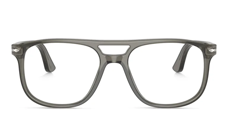 Shop PERSOL Unisex Pilot Eyeglasses in Grey online.