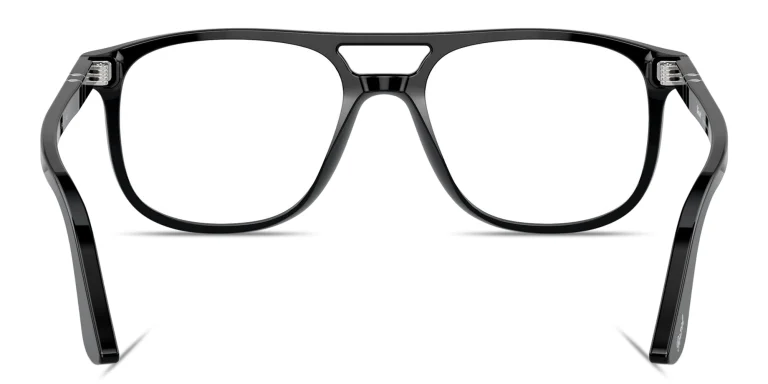 Shop PERSOL Greta Unisex Aviator Eyeglasses in Black online.