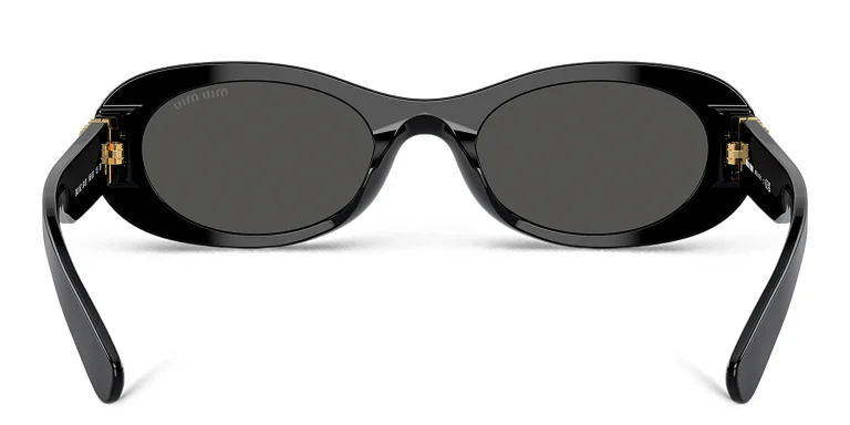 Shop MIU MIU Oval Sunglasses in Black online.