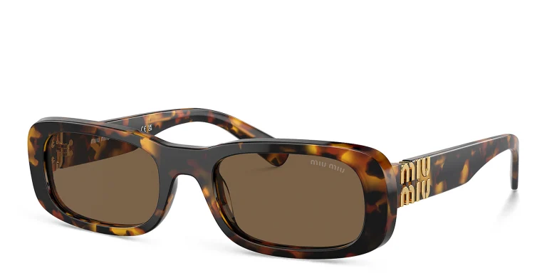 Shop MIU MIU Rectangle Sunglasses in Havana online.
