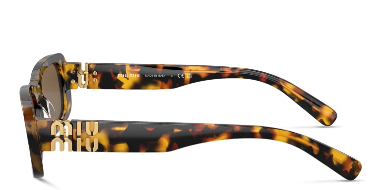 Shop MIU MIU Rectangle Sunglasses in Havana online.