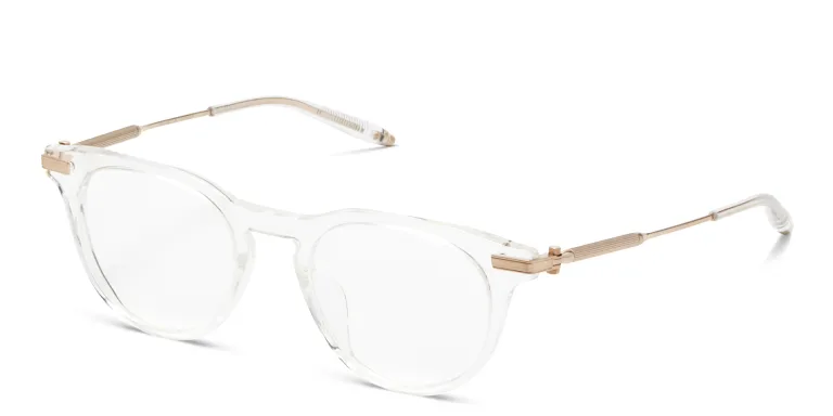 Shop AKONI Gemini Unisex Round Eyeglasses in Clear online.