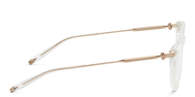 Shop AKONI Gemini Unisex Round Eyeglasses in Clear online.