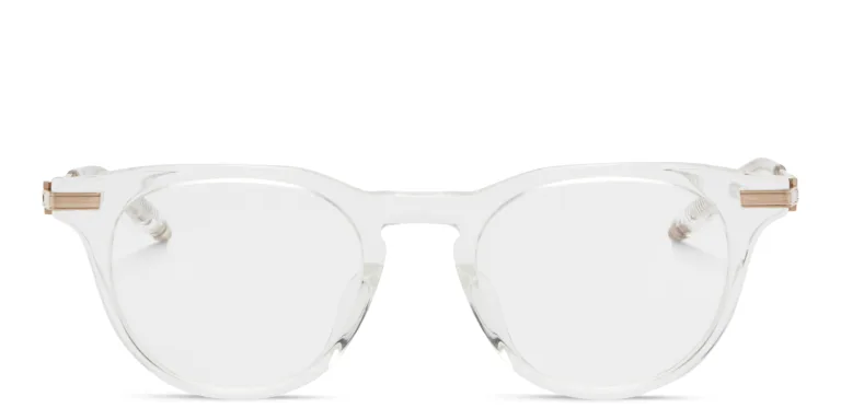 Shop AKONI Gemini Unisex Round Eyeglasses in Gold online.