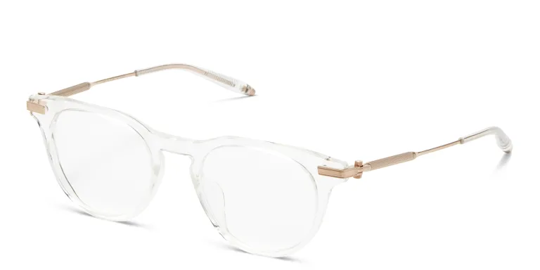 Shop AKONI Gemini Unisex Round Eyeglasses in Gold online.