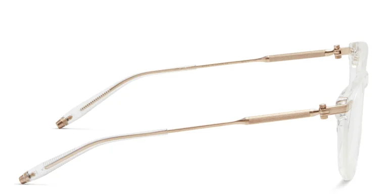 Shop AKONI Gemini Unisex Round Eyeglasses in Gold online.